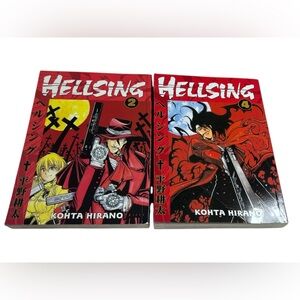 HELLSING Vol 2 & 4 Kohta Hirano 1st Edition Manga English Vampires Horror Ghouls